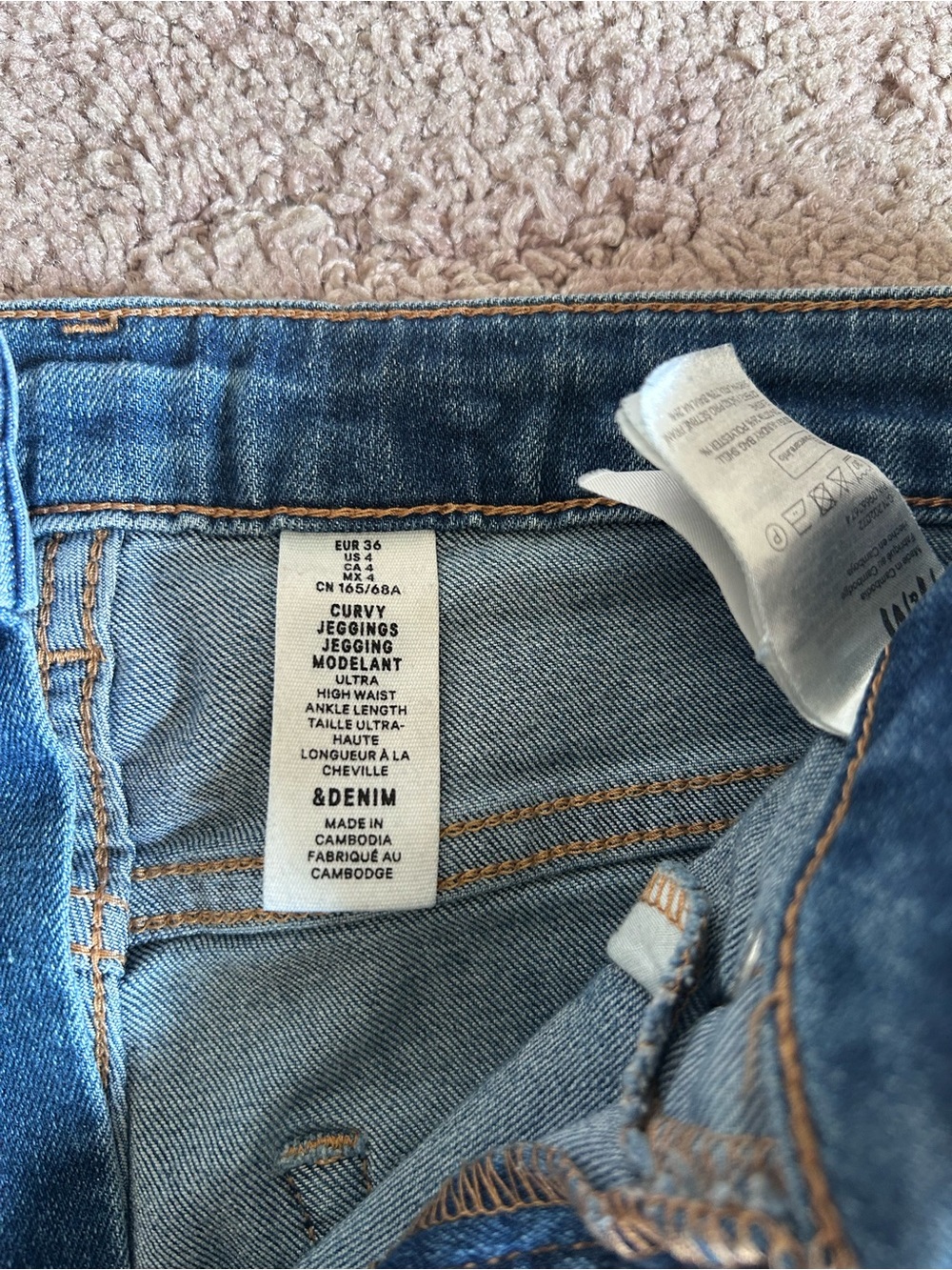H&M Curvy High-Waist Blue Jeggings